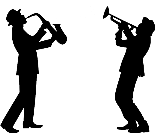 Un saxophoniste et un trompettiste.