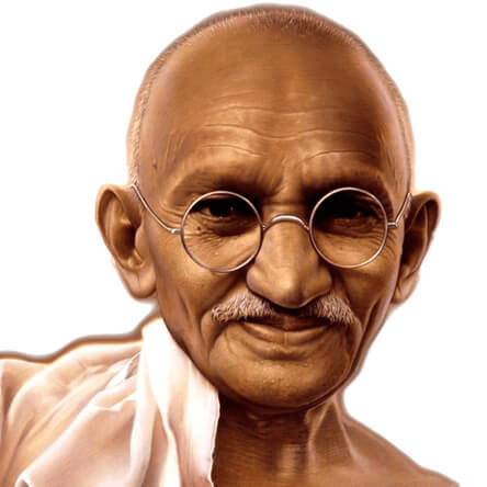  Visage du visage bronzé de Gandhi 