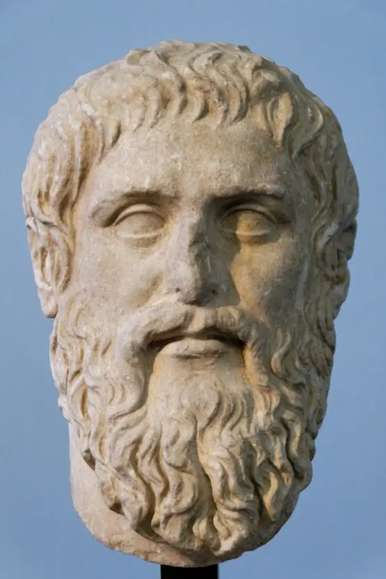 Photo d'une statue de la tête de Platon au Musée Capitolini